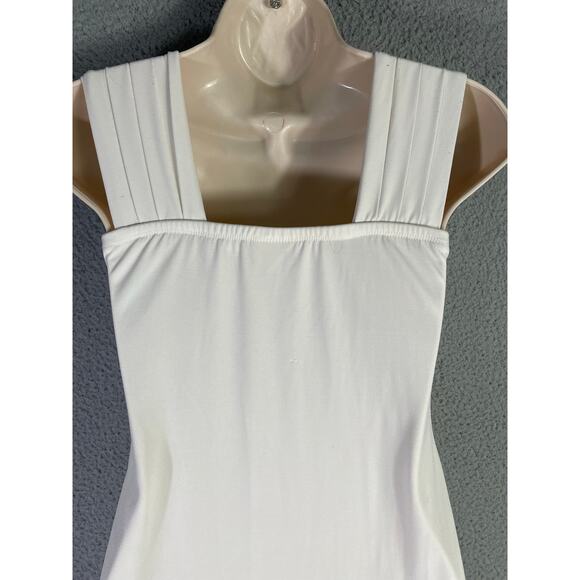 En Focus Studio White Sleeveless‎ Lace Panel Sheath Dress Size 4 Bridal Cocktail - Picture 3 of 12